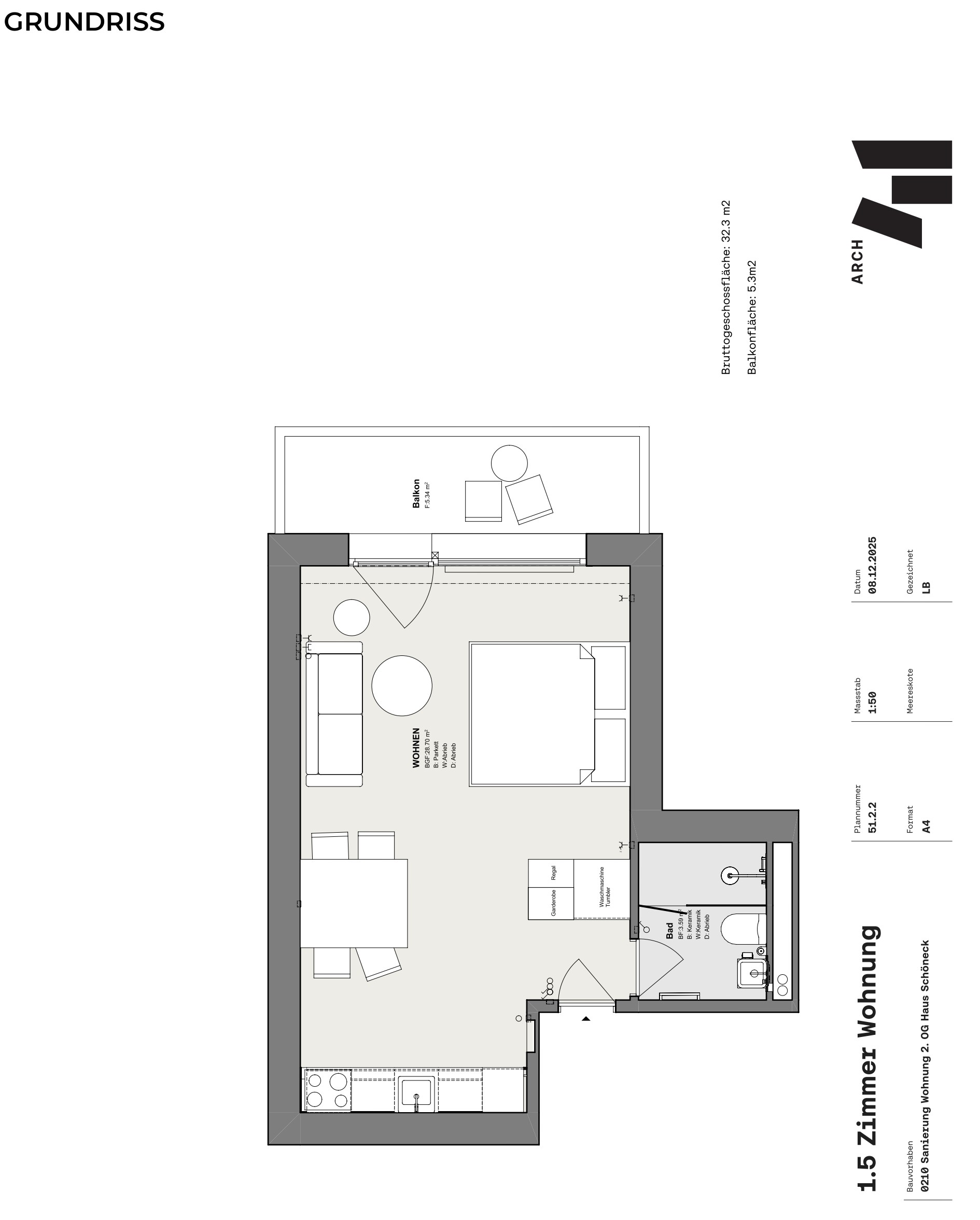 Davos Alpine Studio Architectural Floor Plan Grundriss